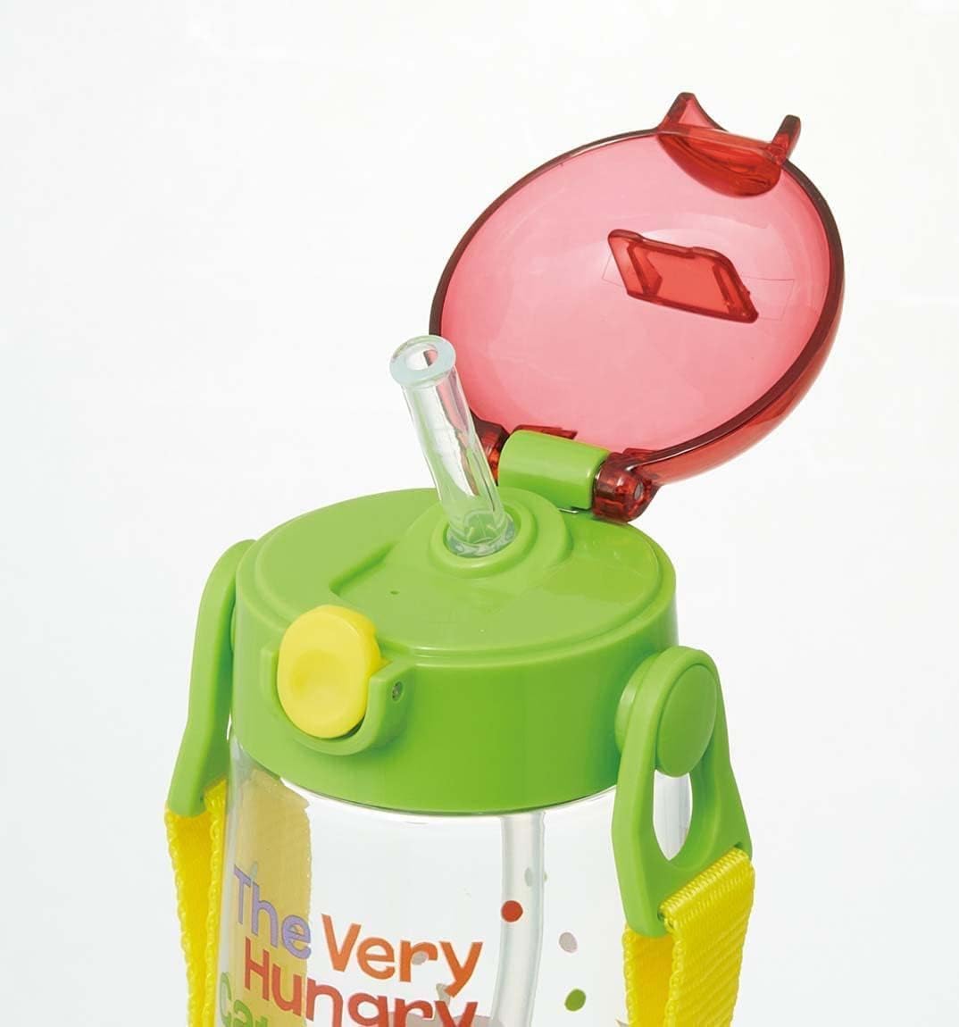 Skater Kids Straw Water Bottle 480ml Clear with One-Touch Design
