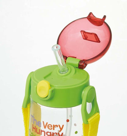 Skater Kids Straw Water Bottle 480ml Clear with One-Touch Design