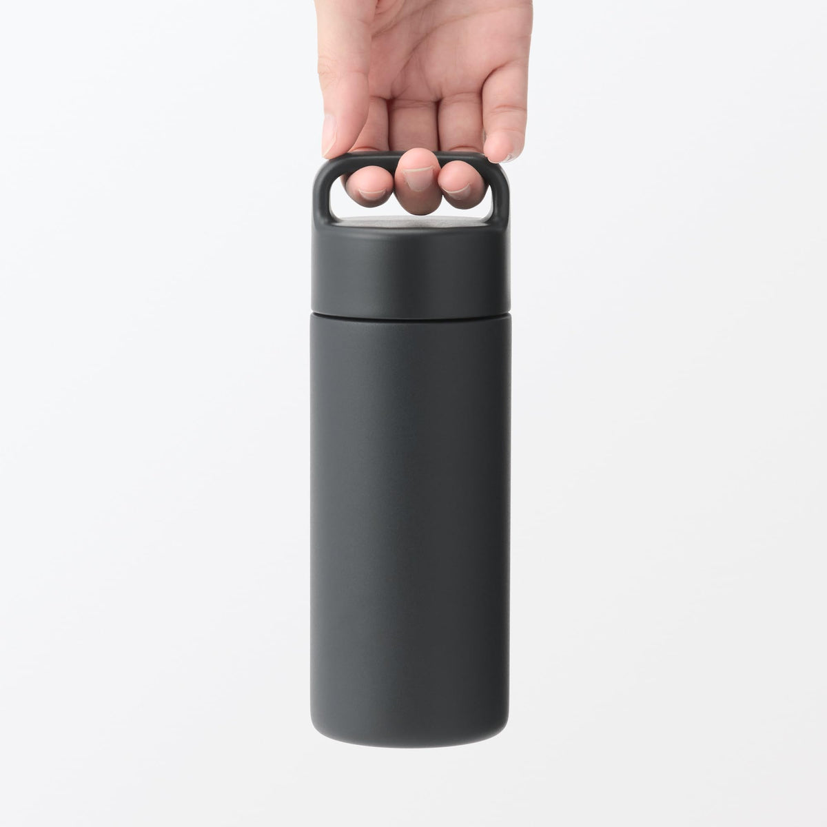 MUJI Vacuum Insulated Bottle with Handle 350mL Black