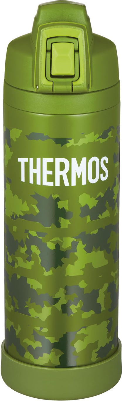 THERMOS Vacuum Insulated Sports Bottle with Strap 1L Olive Camouflage