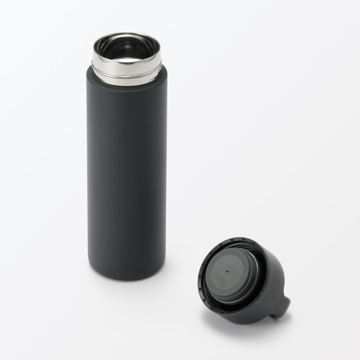 Mujirushiryouhin Vacuum Insulated Bottle with Handle 500mL Black