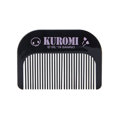 SANRIO Kuromi Face Shaped Mirror and Comb Set