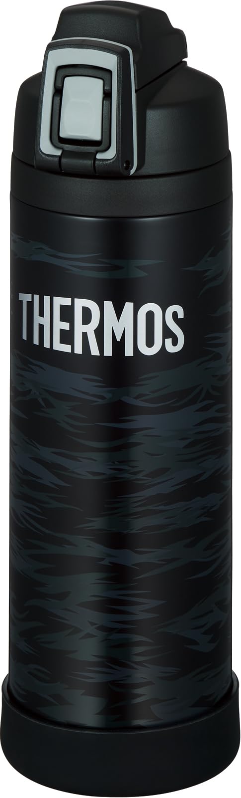 THERMOS Vacuum Insulated Sports Bottle with Strap 1L Black Gray