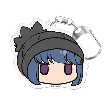 azumaker Shima Rin Face Stamp Keychain High Botchi Version