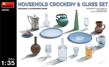 Miniart 1/35 Household Ceramic and Glass Set Model Kit Parts