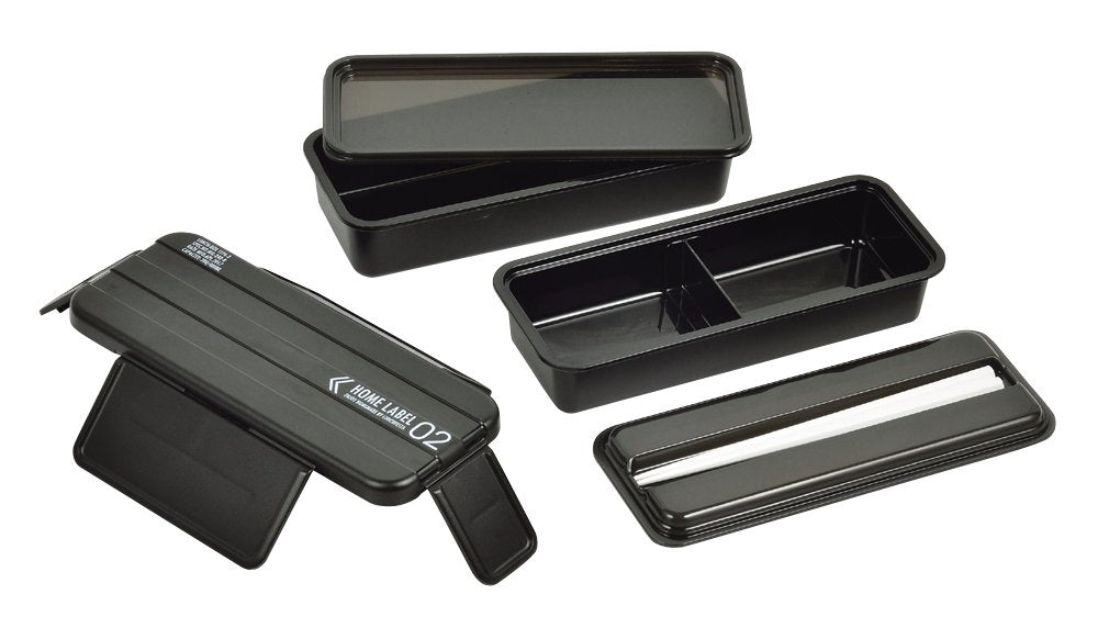Paarukinzoku Bento Box 2-Tier with 4 Locking Clips for Men