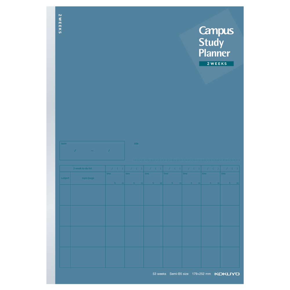 KOKUYO Campus Study Planner 2-Week B5 Notebook Set Navy