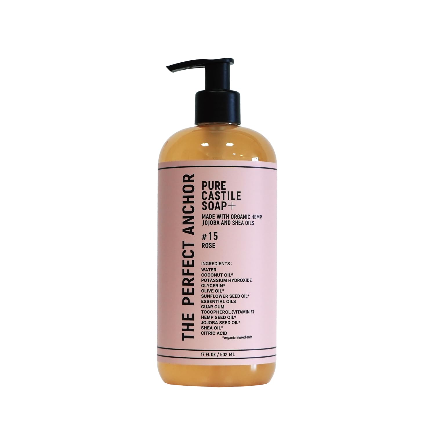 The Perfect Anchor Pure Castile Soap Plus 502ml Rose Fragrance