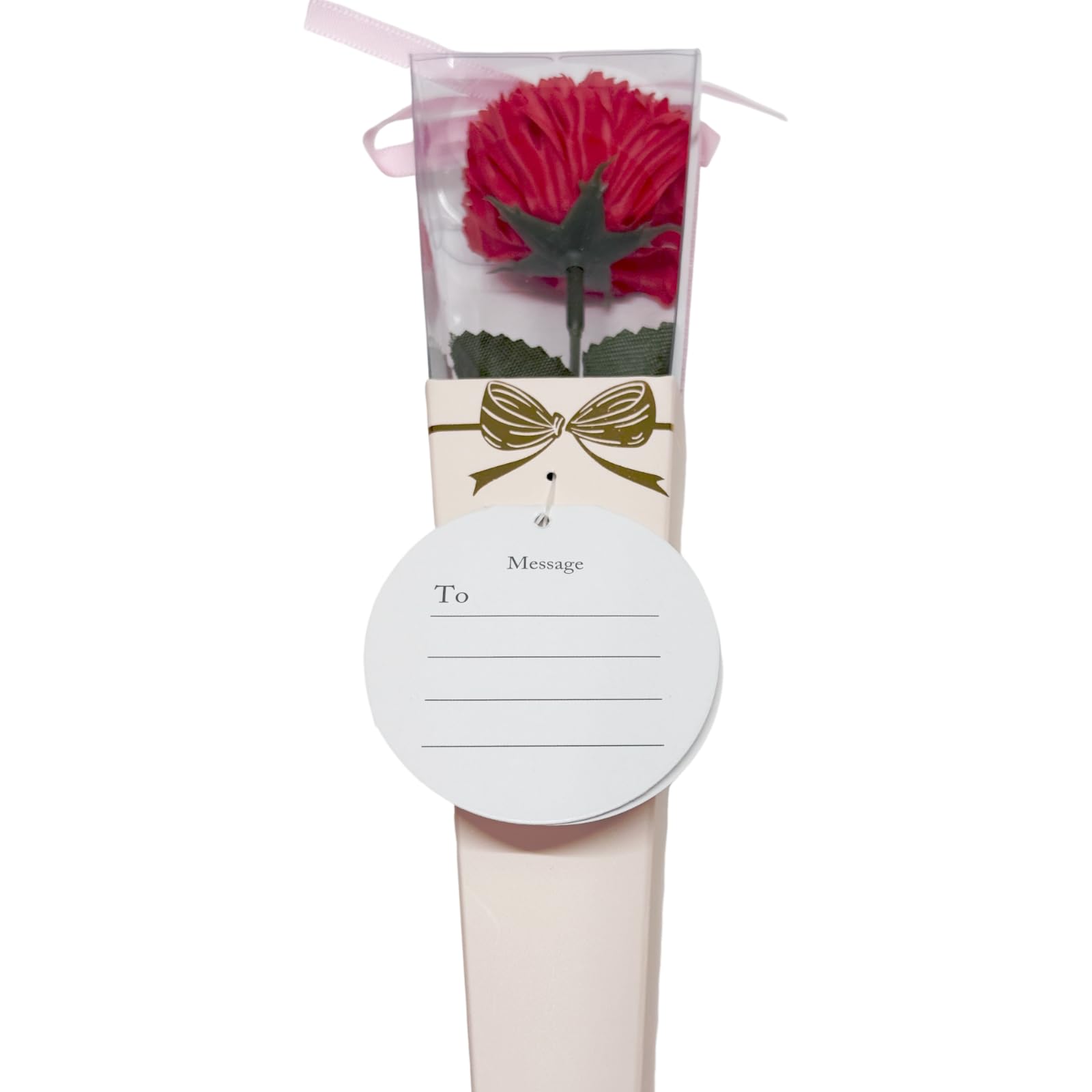 Q-FLA Bath Soak with Soap Flower Bouquet Red Carnation 6 Pieces