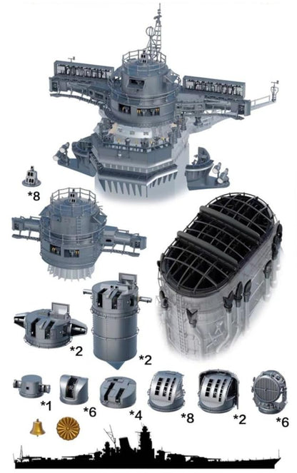 Bunker Studio 1/700 Scale Model Detail Upgrade Set for Japanese Battleship Yamato