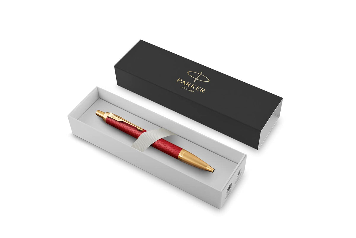 PARKER IM Premium Matte Red GT Ballpoint Pen Gift Boxed