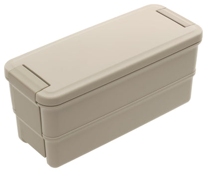 OSK Two-Tier Lunch Box with Dividers Comfortable PCW-650D Mocha 650ml