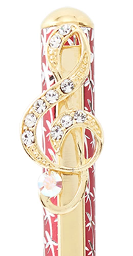 Royal Arden Swarovski Crystal Music Note Pen Red 13.5cm