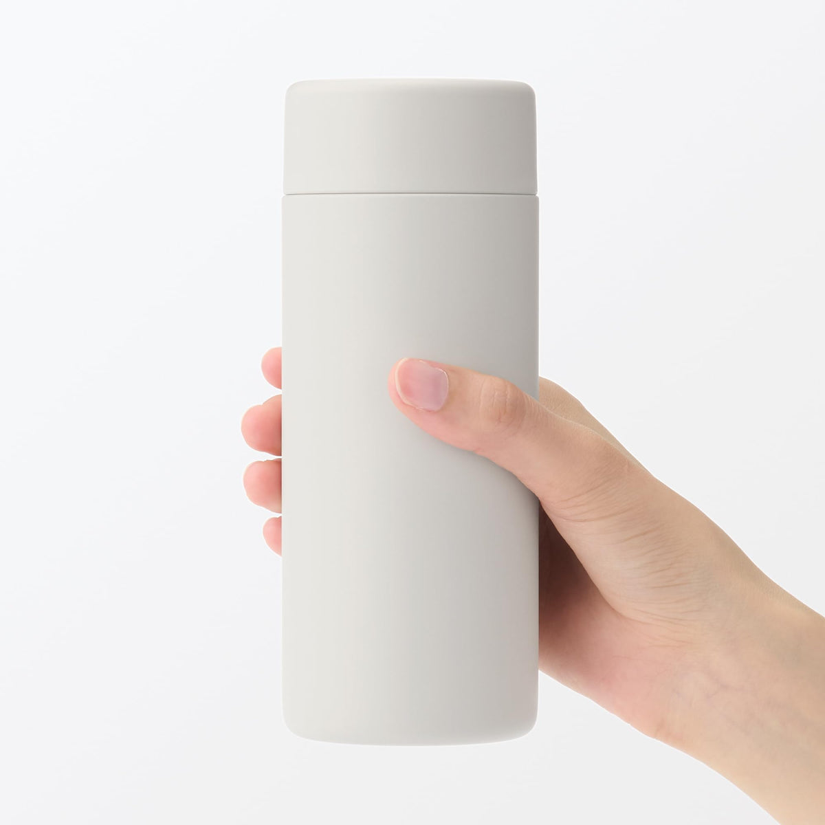 MUJI Vacuum Insulated Bottle Flat Type 350mL Gray Beige