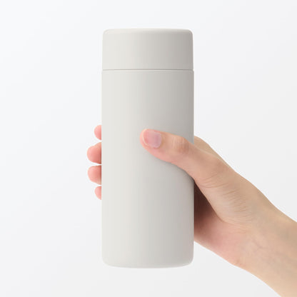 MUJI Vacuum Insulated Bottle Flat Type 350mL Gray Beige