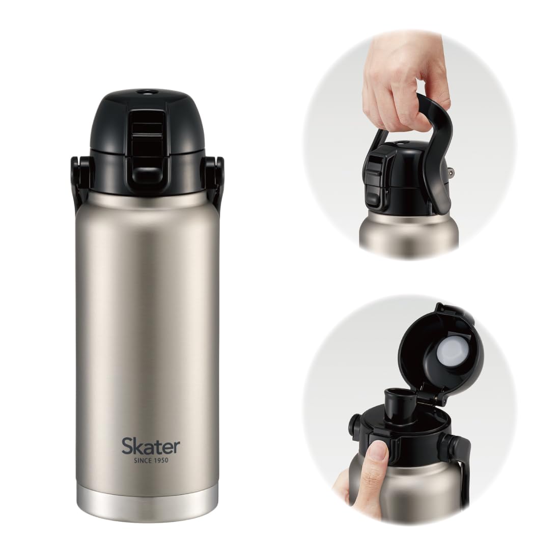 Skater Stainless Steel Direct Bottle 800ml with Handle