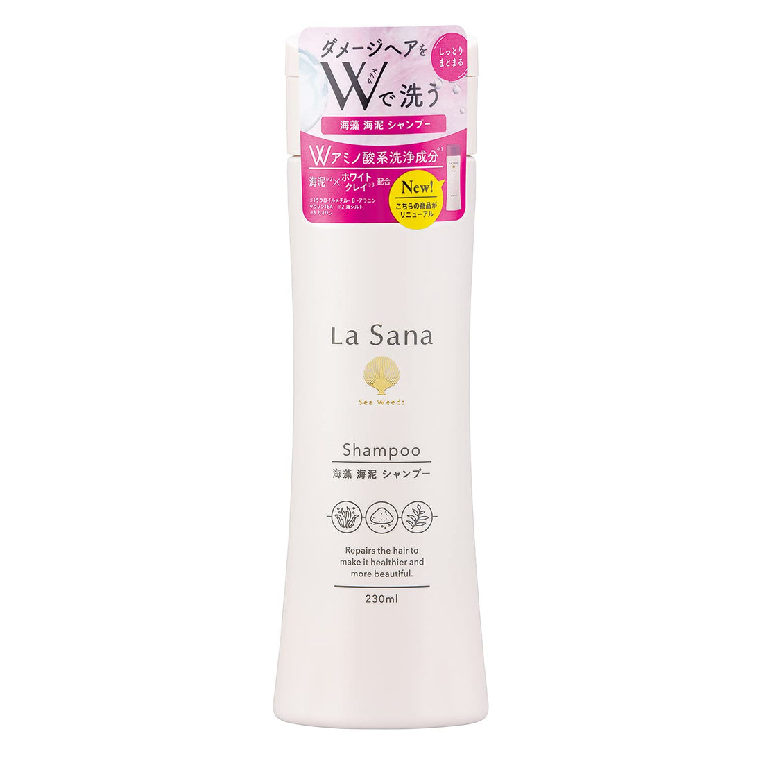 La Sana Seaweed Mud Shampoo 230ml with Refreshing Rosehip Aroma