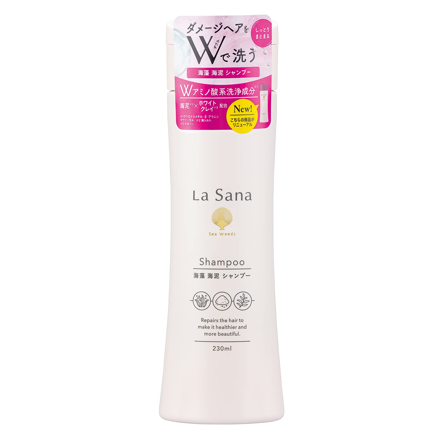 La Sana Seaweed Mud Shampoo 230ml with Refreshing Rosehip Aroma