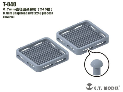 E.T Model 0.7mm Round Rivets for Model Kits 240 Pieces