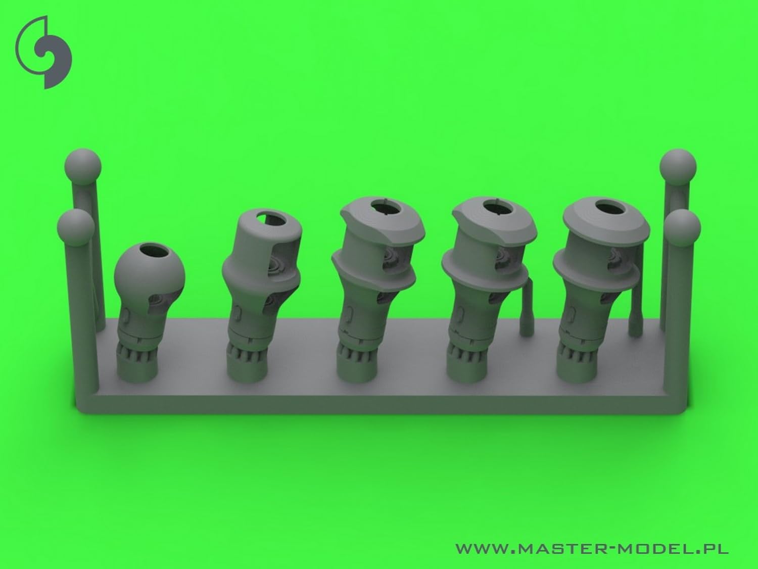 Master 1/72 Scale Model Muzzle Brake Set for WW2 German Guns