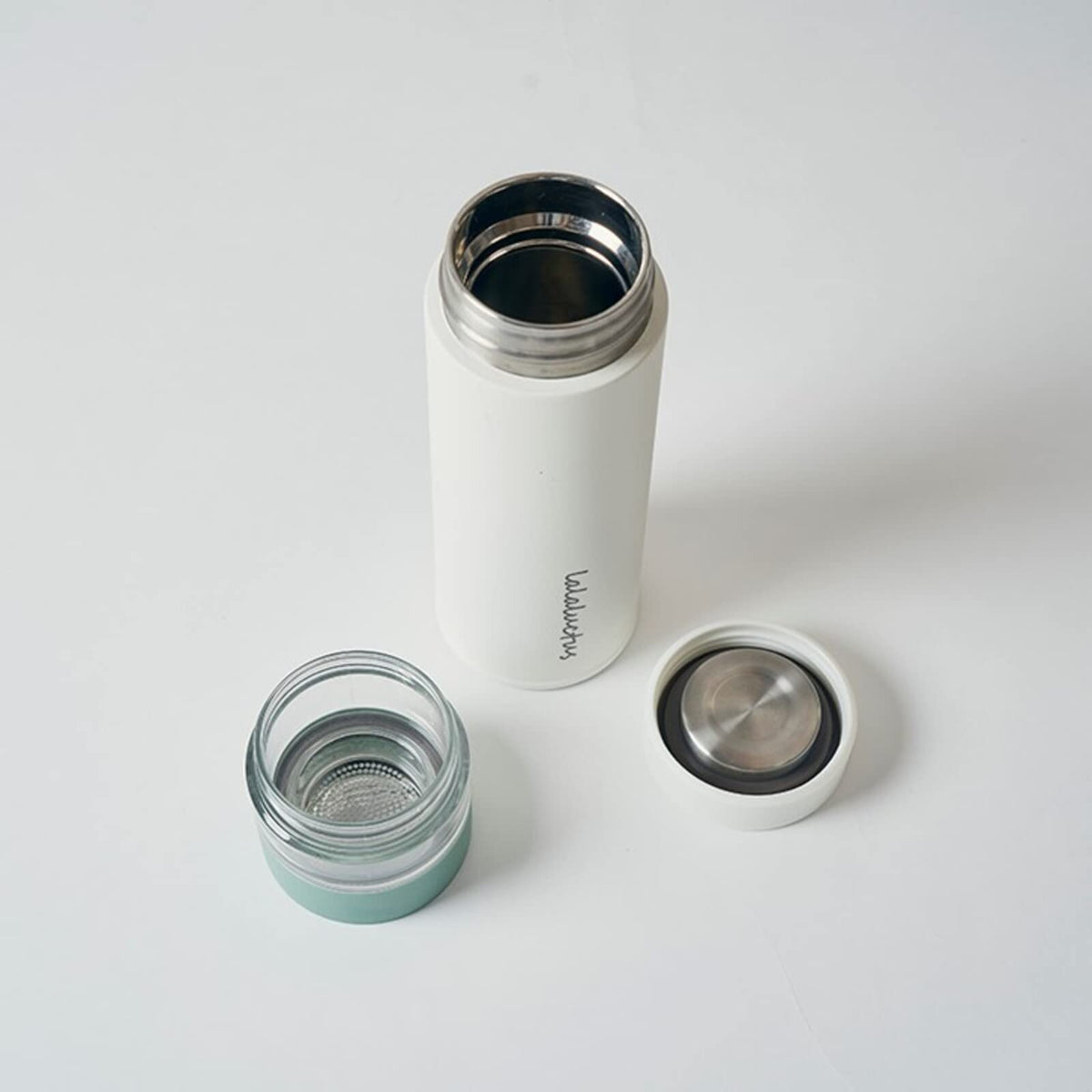 Lalaluctus Tea Bottle with Infuser Vacuum Insulated Dark Gray