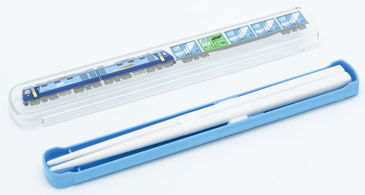 OSK Bento Box Set with Chopsticks Blue 19.5cm Made in Japan