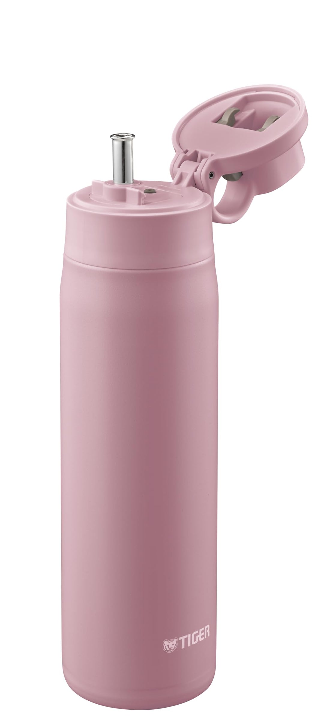 TIGER Stainless Steel Water Bottle with Straw 750ml Rose Pink