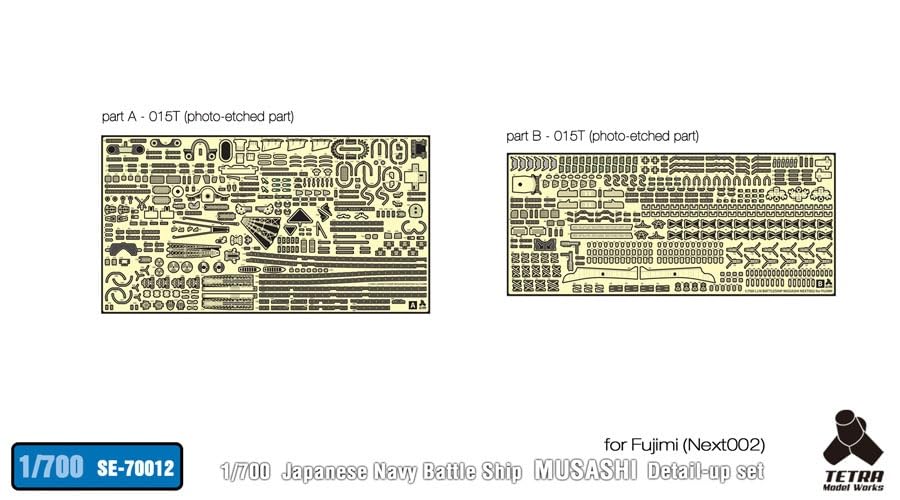 Tetra Model 1/700 Scale Model Detail Parts for Japanese Battleship Musashi