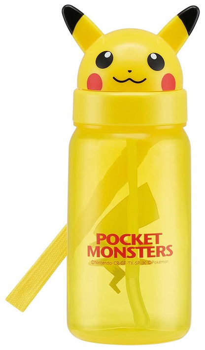 Skater Water Bottle with Straw Pikachu Design 350ml