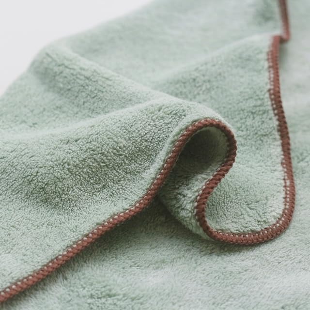 Marushin Microfiber Face Towel Quick Dry Plush Green