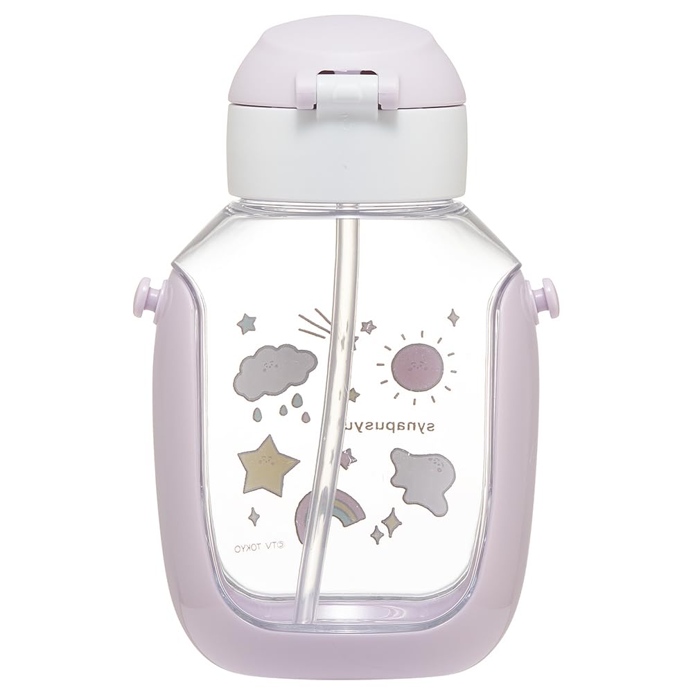 Skater Kids Straw Bottle 530ml with One-Push Lid