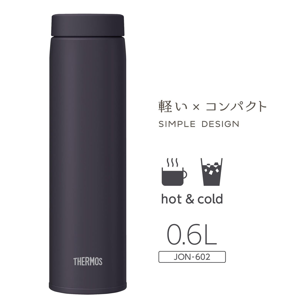 THERMOS Vacuum Insulated Travel Mug Midnight Black 600ml