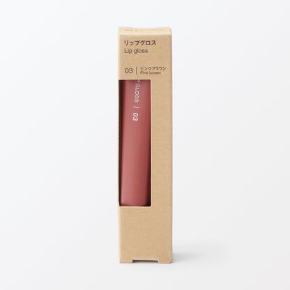 Mujirushiryouhin Lip Gloss Pink Brown 10.5g for a Natural Shine