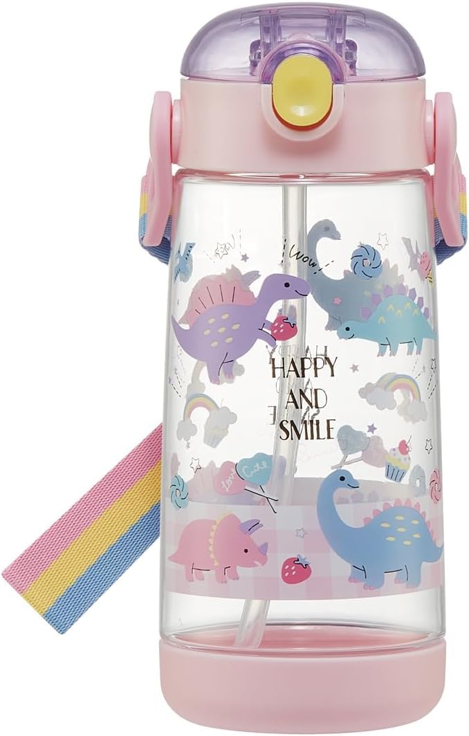 Skater Kids Clear Bottle with Straw 480ml for Happy Smiles