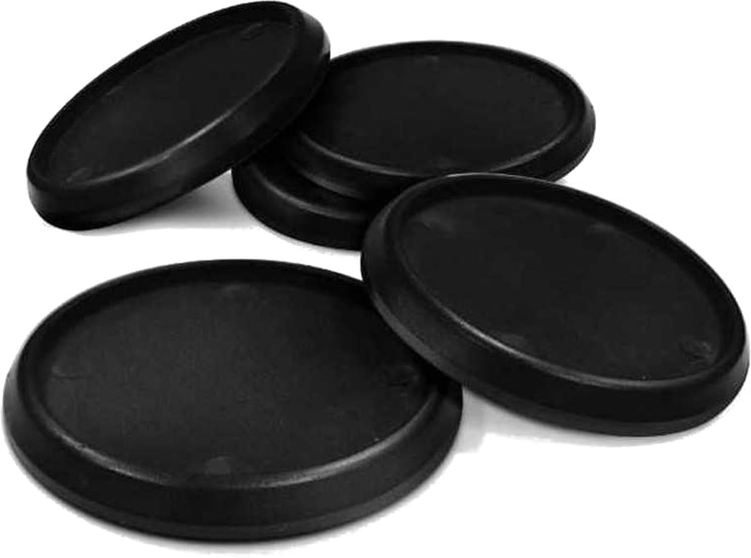 Green Stuff World Round Plastic Display Base Set of 5 Black 50mm