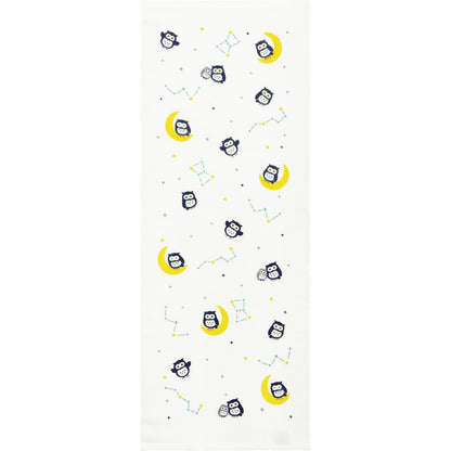 Hayashi Face Towel Soft Cotton Blend 34x90cm Night Owl Design
