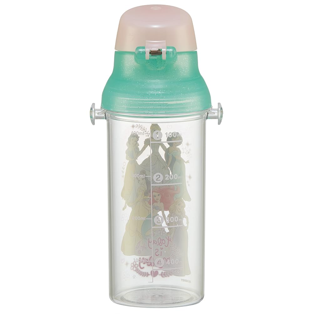 Skater Kids Clear Plastic Water Bottle 480ml with Disney Princess Design
