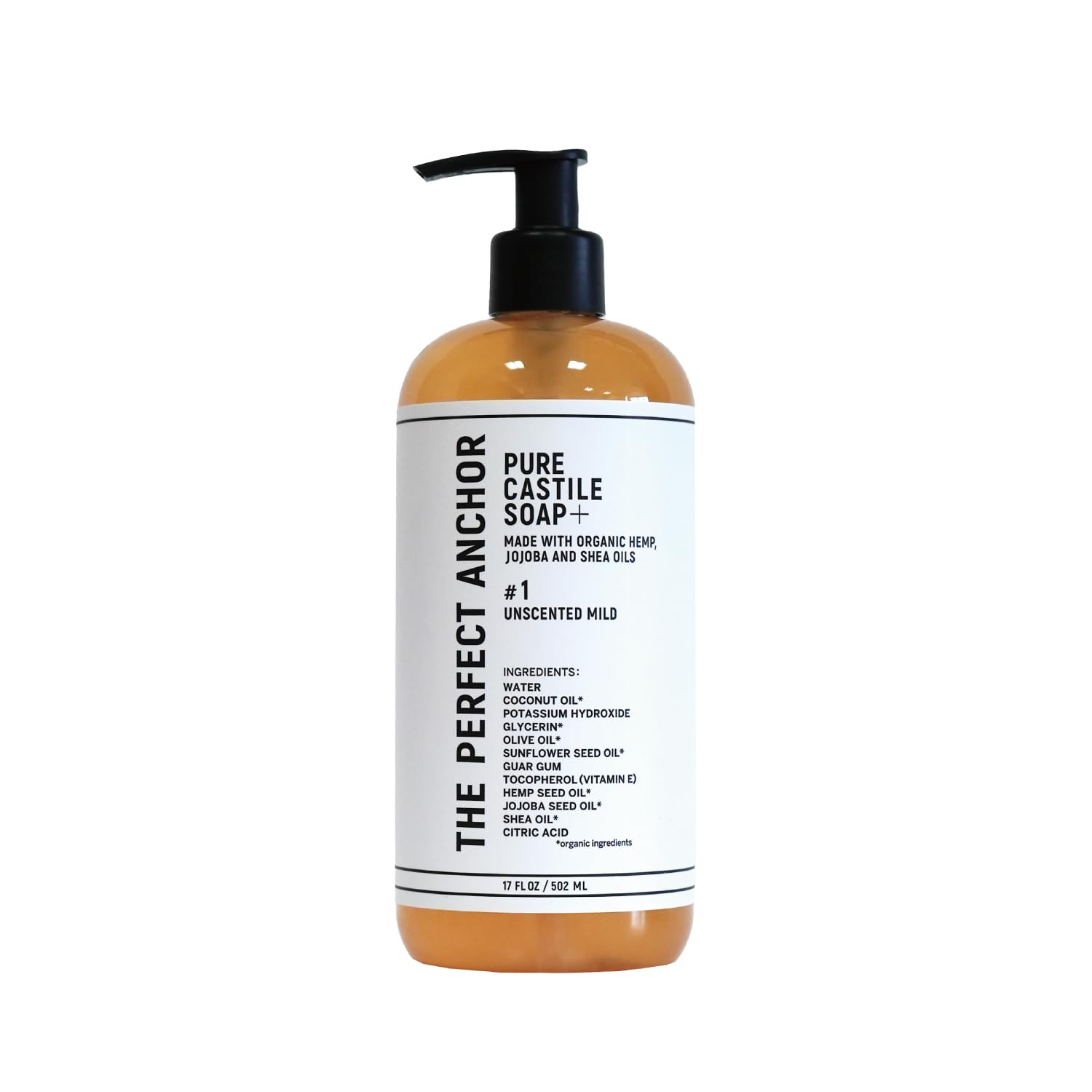 The Perfect Anchor Pure Castile Soap Plus 502ml Fragrance-Free