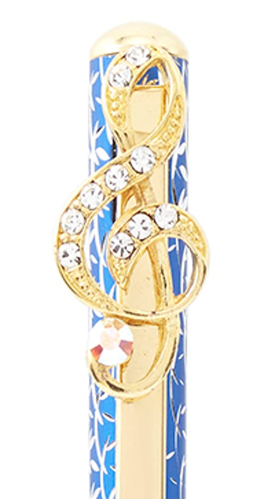 Royal Arden Swarovski Crystal Music Note Ballpoint Pen Blue 13.5cm