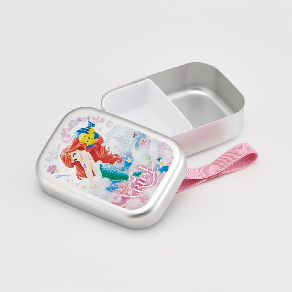 スケーター(Skater) 弁当箱 アルミ ランチボックス 子供用 370ml 保温庫対応 ランチベルト付 日本製 ディズニー アリエル 24 女の子 ALB5NV-A