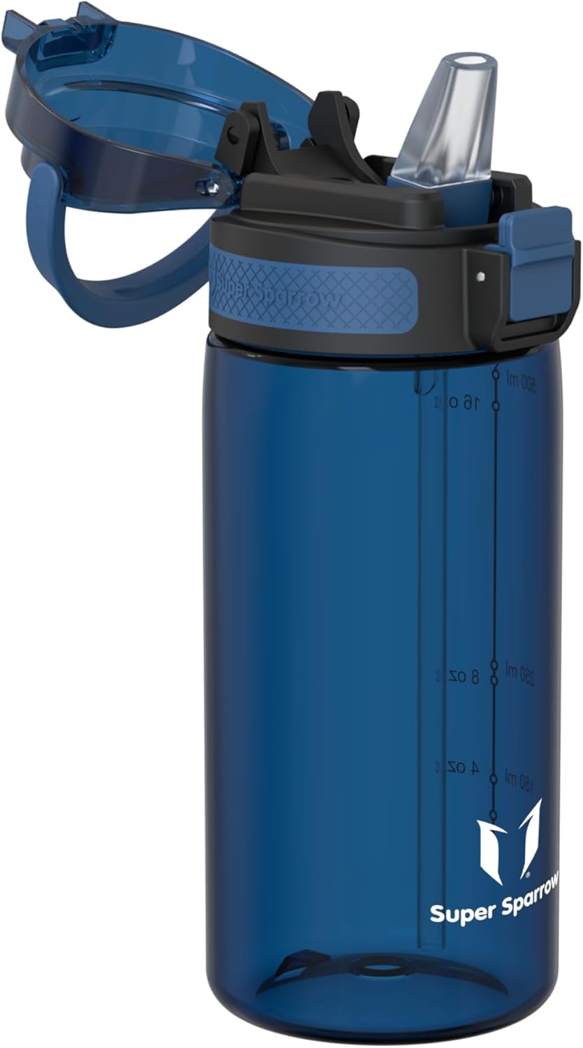 Super Sparrow Water Bottle 500ml BPA-Free with Straw