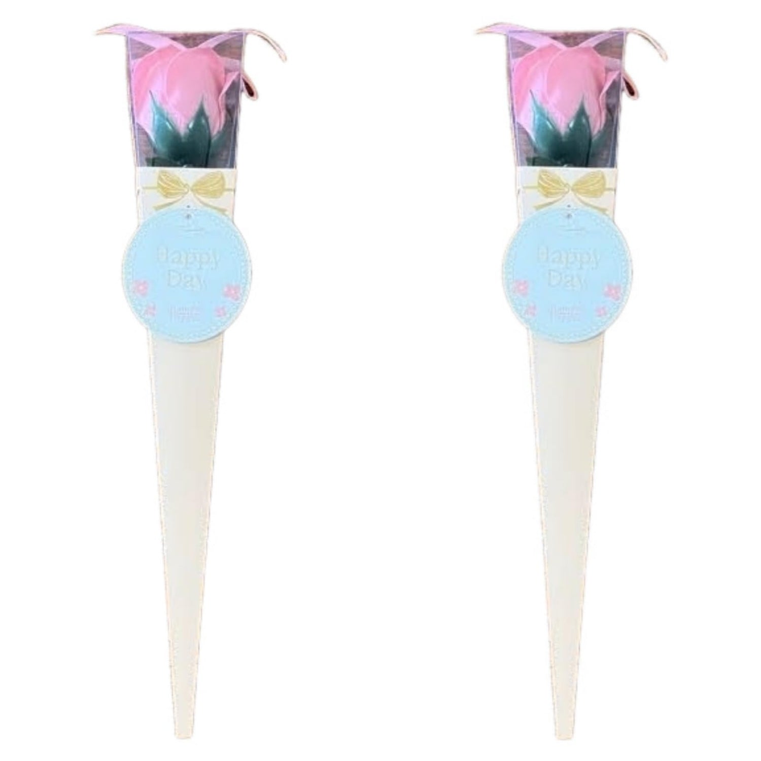 Q-FLA Bath Soak with Soap Flower Bouquet Gift Set Pink