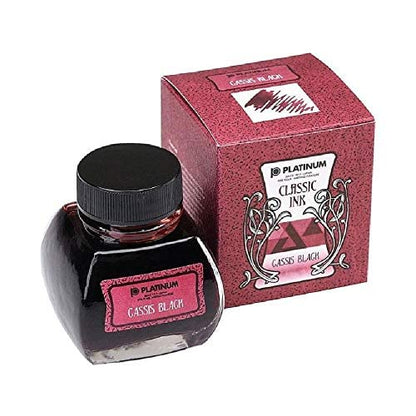 PLATINUM Classic Bottle Ink 15ml Cassis Black for Fountain Pens