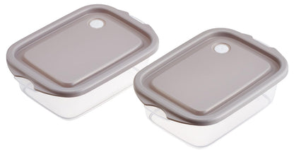 Skater Seal Container Set 500ml Smoky Gray Made in Japan