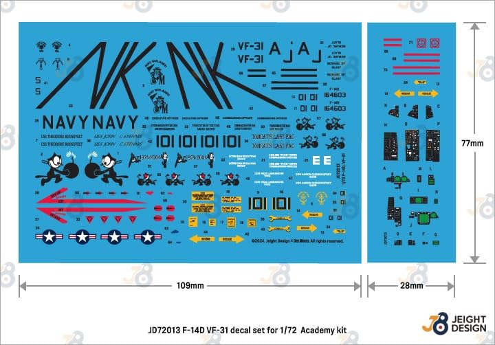DEF.MODEL 1/72 F-14D Tomcat Decal Set for Academy Models