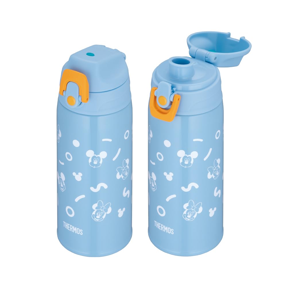 THERMOS 0.6L Vacuum Insulated 2-Way Bottle Blue Orange for Kids