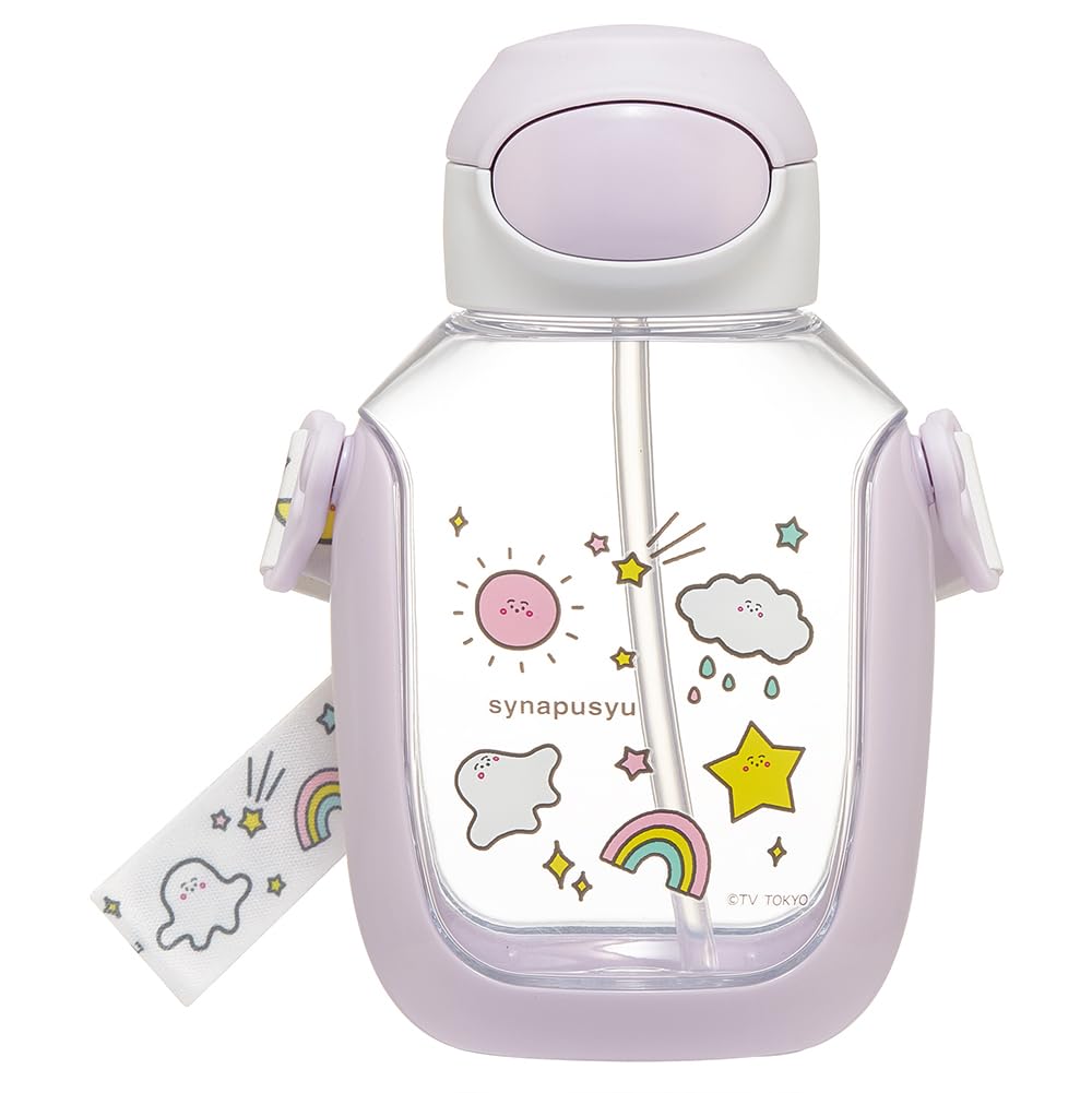 Skater Kids Straw Bottle 530ml with One-Push Lid
