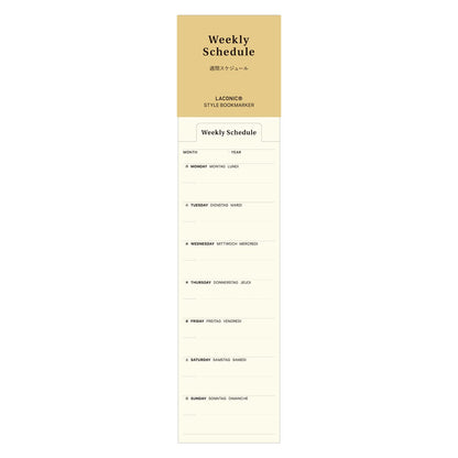 Laconic Weekly Bookmark Memo Date-Free Style Note