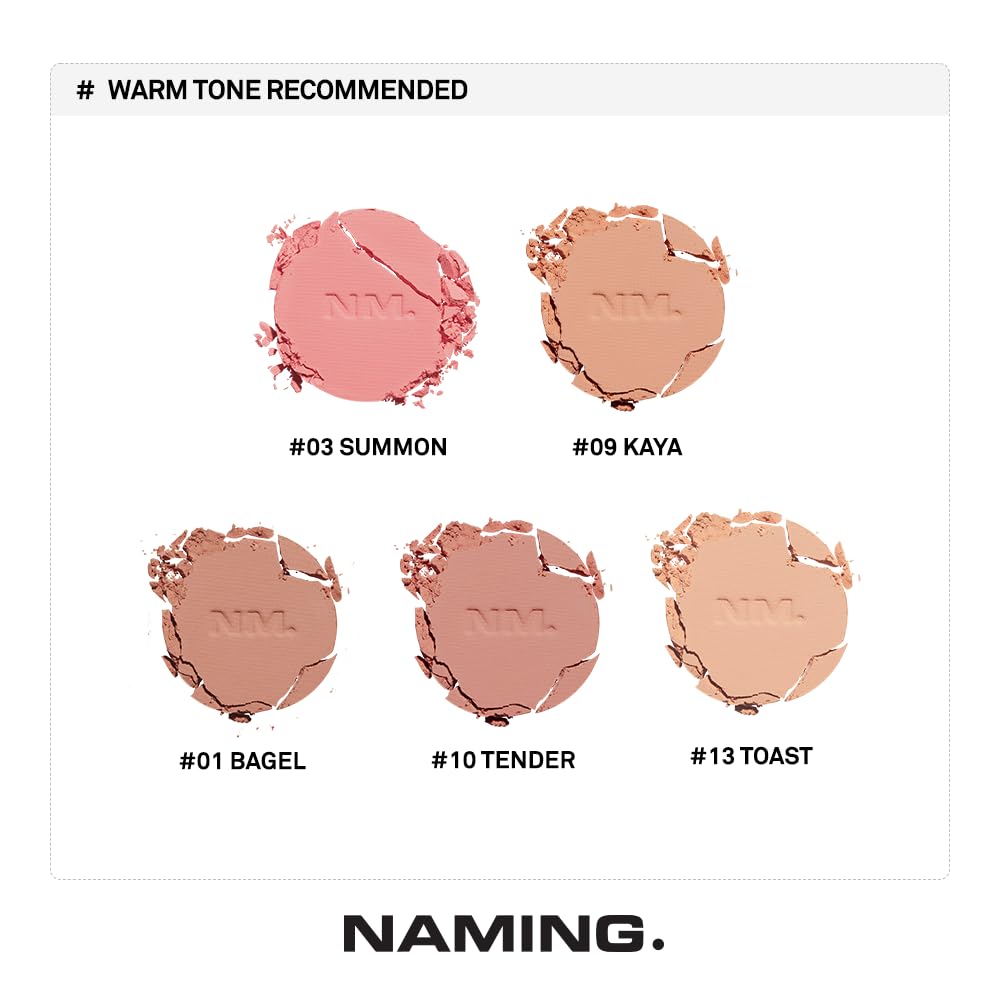 NAMING Fluffy Powder Blush 01 Bagel for Natural Glow