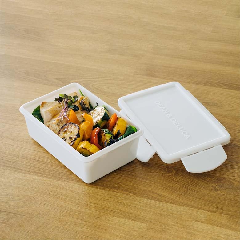 DEAN &amp; DELUCA Compact Lunch Box White 420ml Microwave and Dishwasher Safe